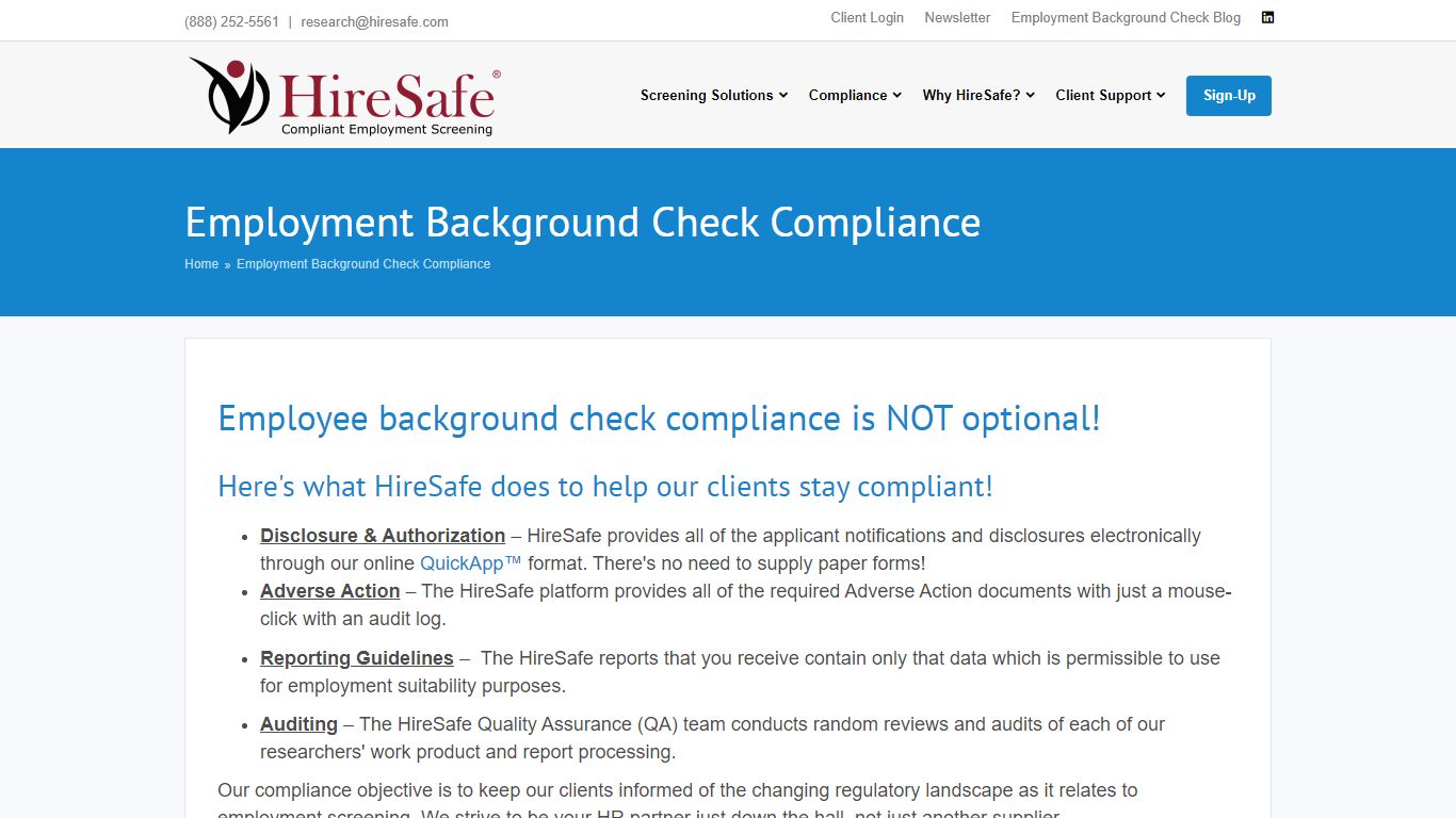Employment Background Check Compliance