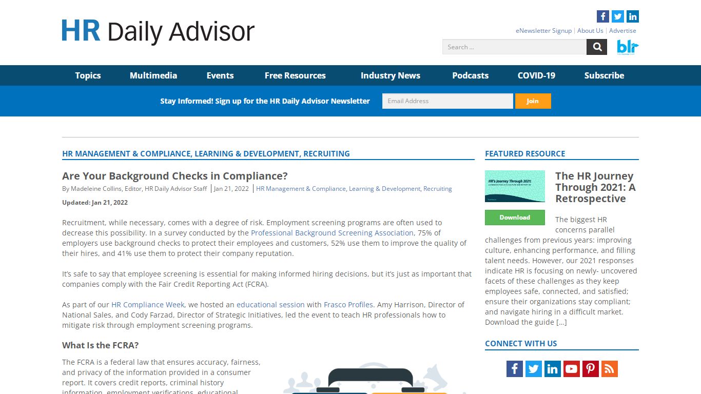Are Your Background Checks in Compliance? - HR Daily Advisor